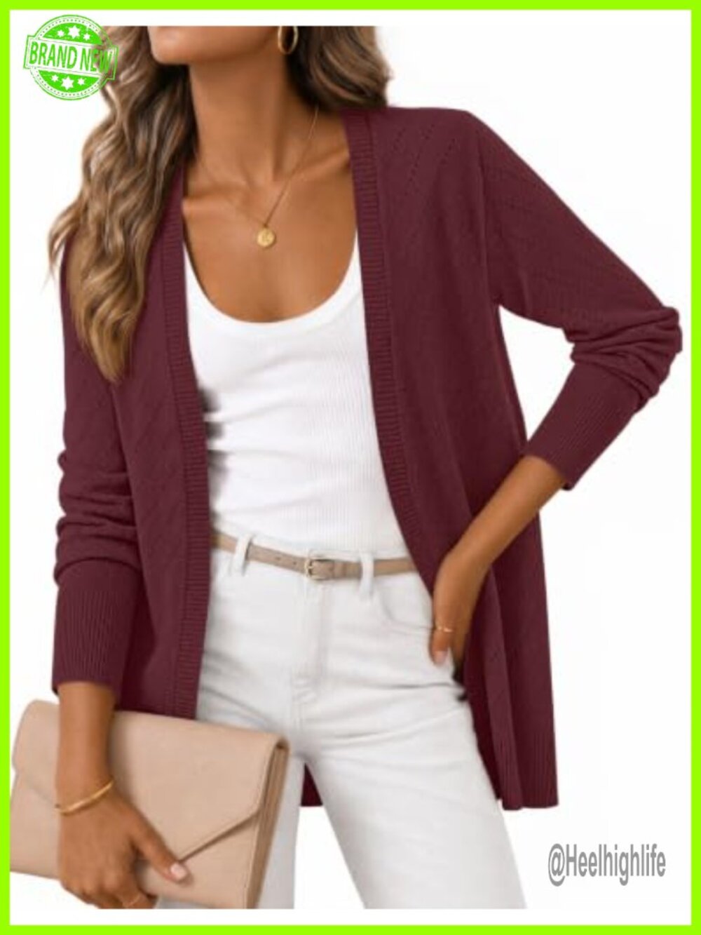 Crochet Lightweight Open Front Cardigan Sweater